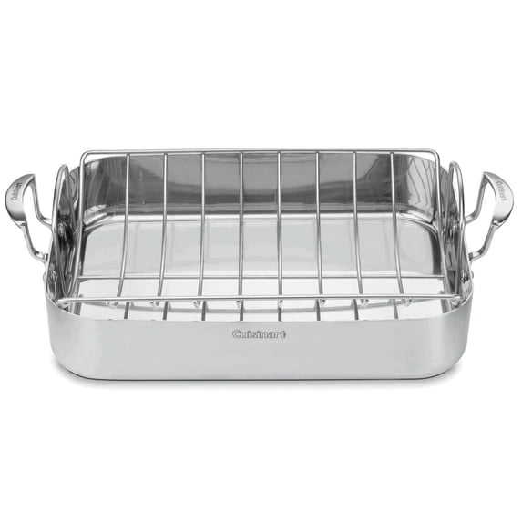 Cuisinart MCP117-16BR MultiClad Pro Stainless 16-In. Rectangular Roasting Pan with Rack