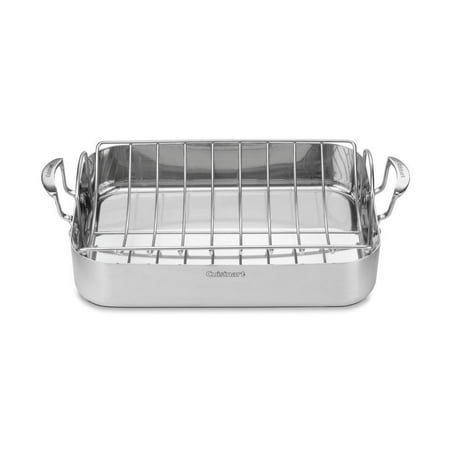 Cuisinart MCP11716BRP1 Multiclad Pro Triple Ply Stainless Cookware 16" Roasting Pan with Rack