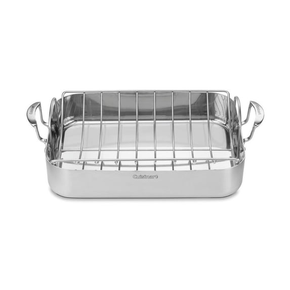 Cuisinart MCP11716BRP1 Multiclad Pro Triple Ply Stainless Cookware 16" Roasting Pan with Rack