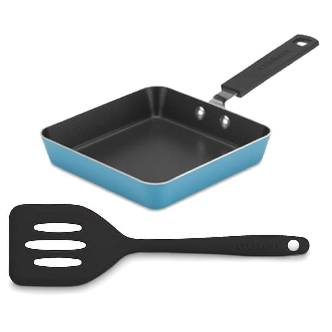 Cuisinart Mini Square Nonstick Fry Pan with Slotted Turner - Blue