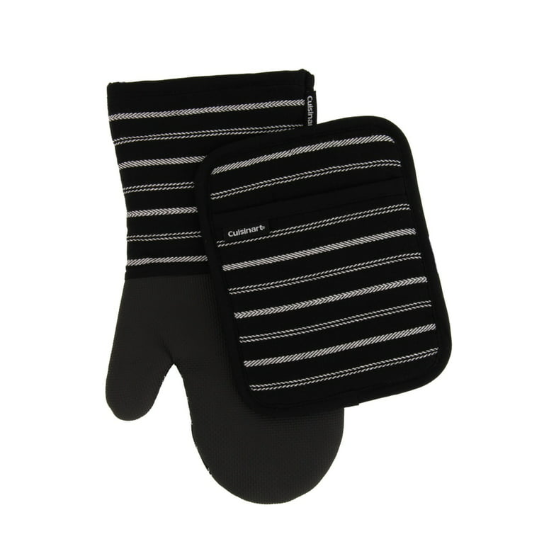 Silicone Oven Mitts - Jet Black Oven Mitts Heat Resistant Soft