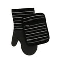 thumbnail image 1 of Cuisinart Neoprene Oven Mitts and Potholder Set -Heat Resistant Oven Gloves to Protect Hands and Surfaces with Non-Slip Grip, Hanging Loop-Ideal for Handling Hot Cookware Items, Twill Stripe Jet Black, 1 of 7