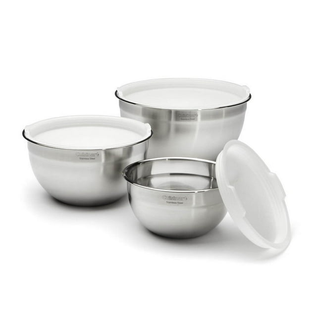Cuisinart Non-Handled Stainless Steel Mixing Bowls with Lids