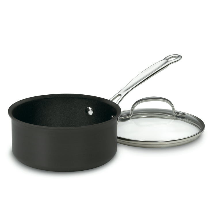 MSMK 1.5 Quart Saucepan with lid, Burnt also Non stick, Induction,  Scratch-resistant, Small Cooking Pot