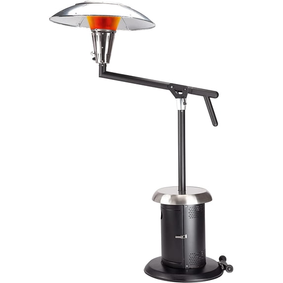 Cuisinart Perfect Position Propane Patio Heater, 38,200 BTU Powerful Directional Stainless Steel Outdoor Heater with Hidden Tank and Drink Table