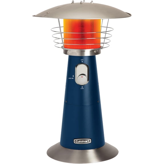 Cuisinart Portable Tabletop Patio Heater, 11,000 BTU Outdoor Propane Heater with Safety Tilt Switch and Adjustable Heat, Burner Screen Guard- Navy