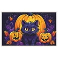 thumbnail image 1 of Happy Halloween Black Cat Practical Welcome Door Mats for Yard Porch Deco - Anti-slip Halloween Night Pumpkin Doormats Halloween-featured Mat 19.7x31.5in, 1 of 5
