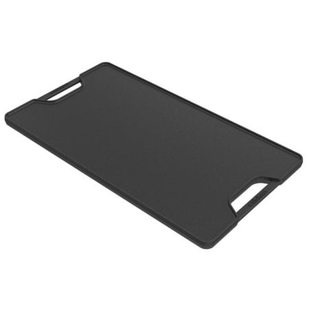Cuisinart 2-in-1 Reversible Cast Iron Grill/Griddle Plate, Cooking for Campfire, Oven, Stovetop, Grill, 17.5” x 9.75” Dual-Sided Plate for Searing and Frying