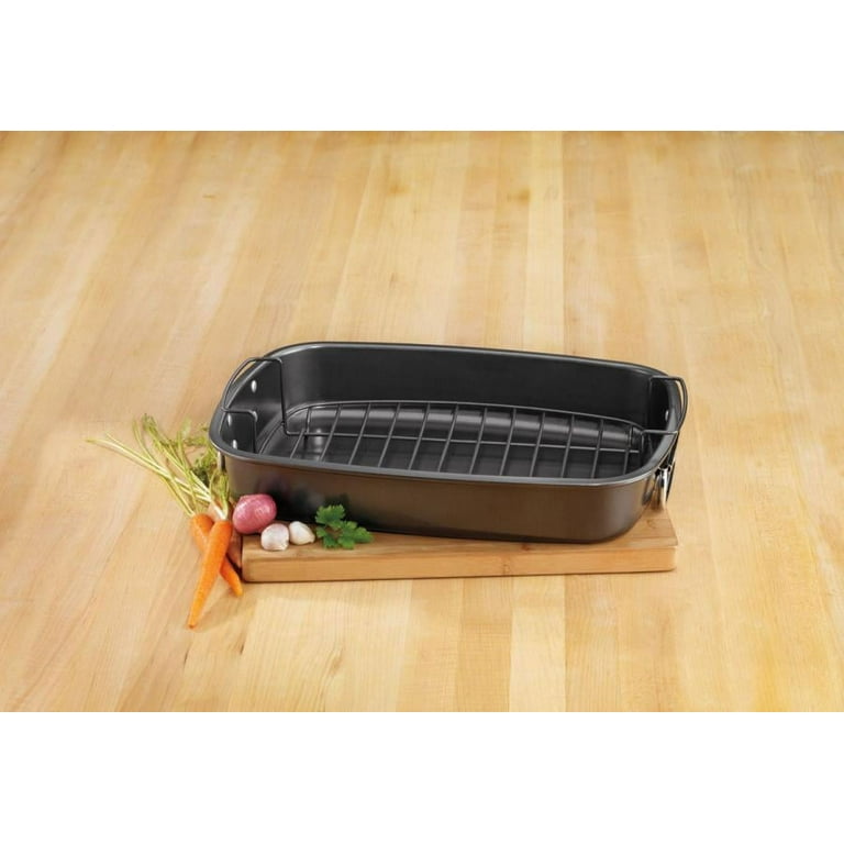 Cuisinart Roasting and Lasagna Pans 17 x 12 Nonstick Roaster with Flat Rack Walmart