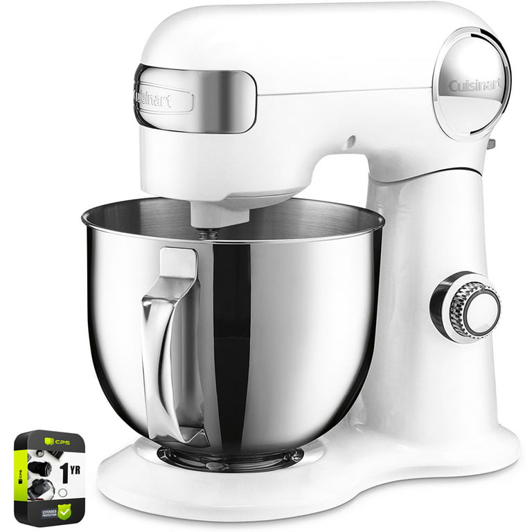Cuisinart SM-50 Precision Master 5.5-Quart Stand Mixer White Linen Bundle  with 1 Year Extended Protection Plan