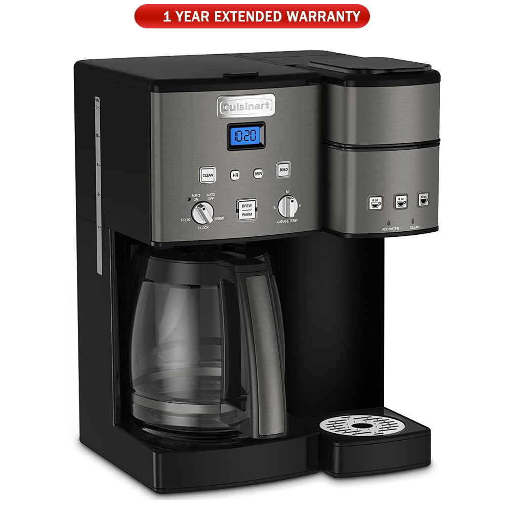 Cuisinart SS-15 12-Cup Coffee Maker and Single-Serve Brewer, Black  Stainless with Extended Warranty 