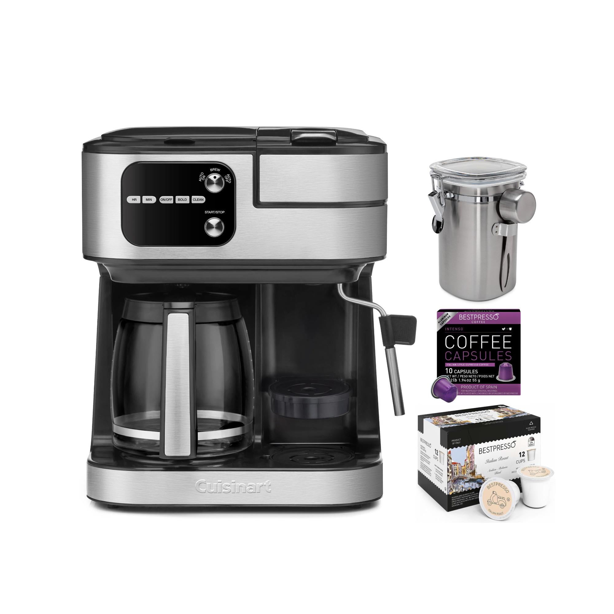  Cuisinart Coffee Maker Barista System, Coffee Center 4-In-1  Coffee Machine, Single-Serve Coffee, Espresso & Nespresso Capsule  Compatible, 12-Cup Carafe, Black, SS-4N1: Home & Kitchen
