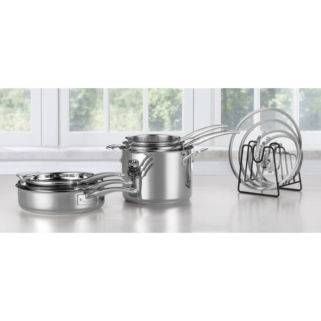 Cuisinart Smartnest 11-Piece Stainless Steel Cookware Set, Space-Saving Nesting Design