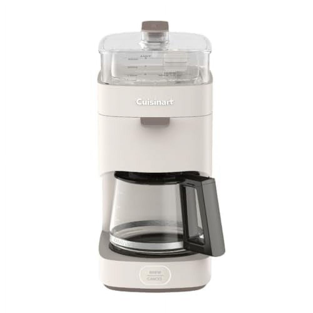 Off-White 5-Cup Compact Drip Coffee Maker with Glass Carafe