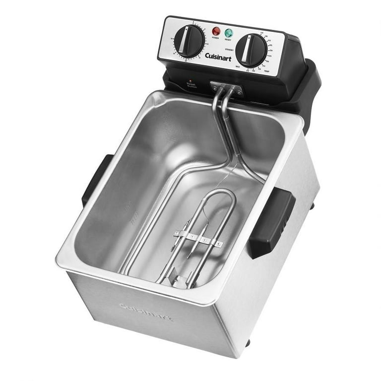 Hamilton Beach Triple Basket Electric Deep Fryer, 4.7 Quarts / 19 Cups Oil  Capacity, Lid with View Window, Professional Style, 1800 Watts, Stainless