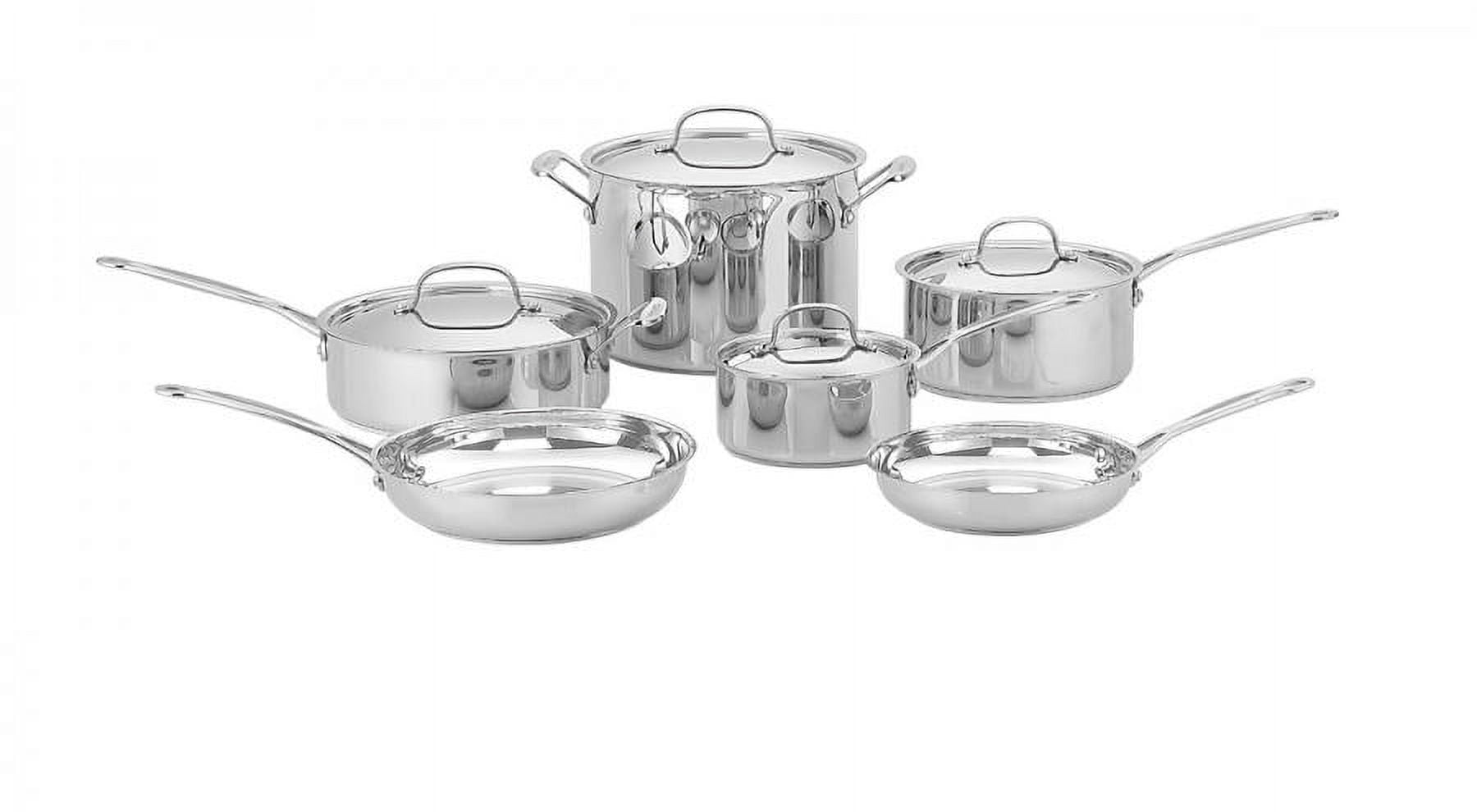 Cuisinart 10-Piece Mica Shine Stainless Cookware Set 