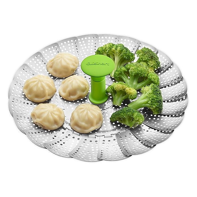 Cuisinart Stainless Steel Steamer Basket with Green Handle