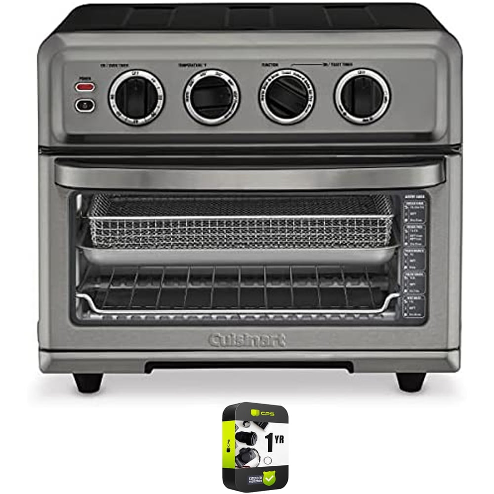 Cuisinart TOA-70BKS AirFryer Toaster Oven with Grill Black Stainless Steel Bundle with 1 YR CPS Enhanced Protection Pack