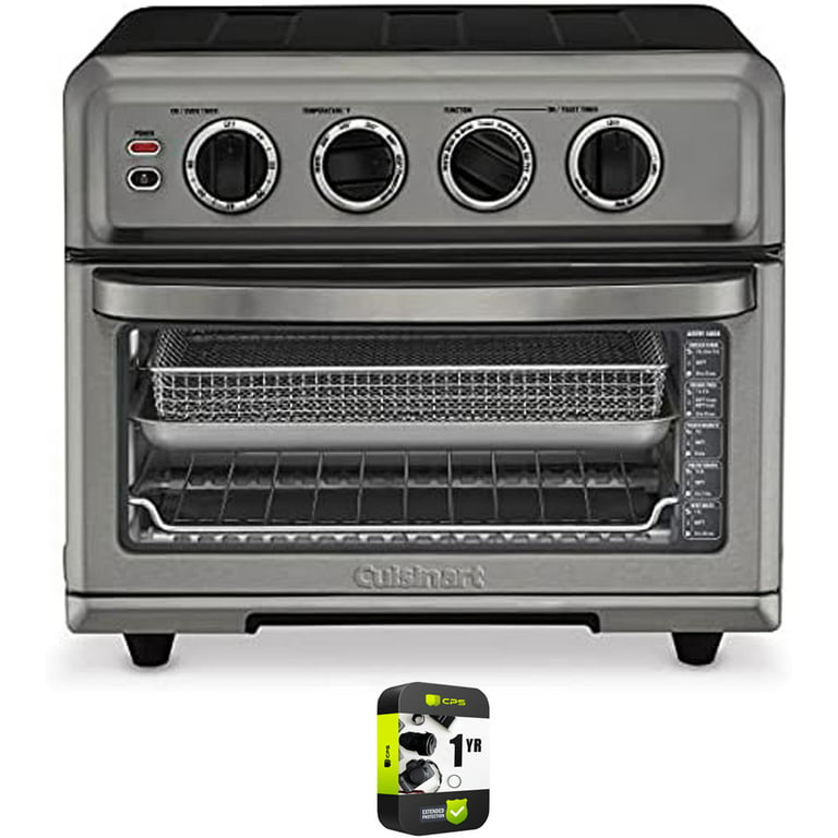 Cuisinart TOA-70BKS Airfryer Toaster Oven with Grill Black Stainless Steel Bundle with 1 Yr CPS Enhanced Protection Pack