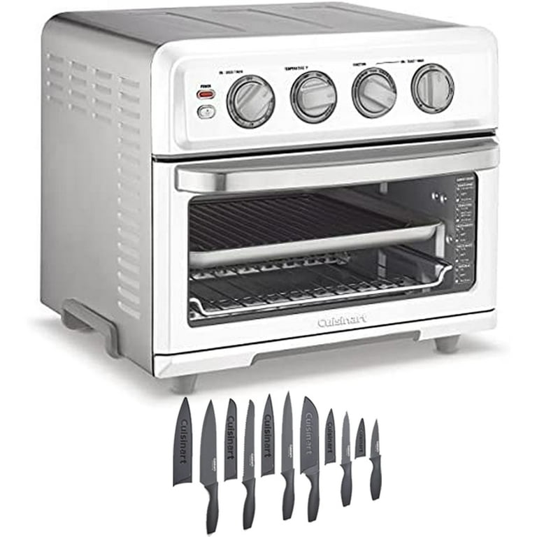 Cuisinart TOA-70W AirFryer Toaster Oven with Grill White Bundle with  Cuisinart 12 Piece Ceramic Coated Cutlery Set Matte Black 