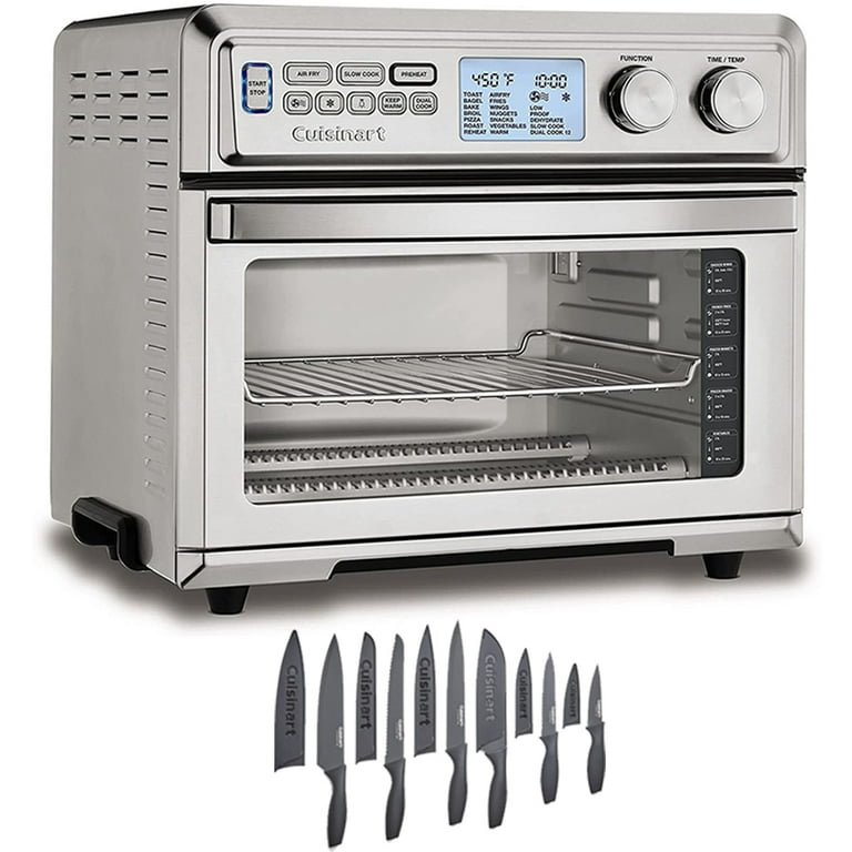 Cuisinart TOA-95 Large Digital AirFry Toaster Oven Bundle with Cuisinart 12  Piece Ceramic Coated Cutlery Set Matte Black 