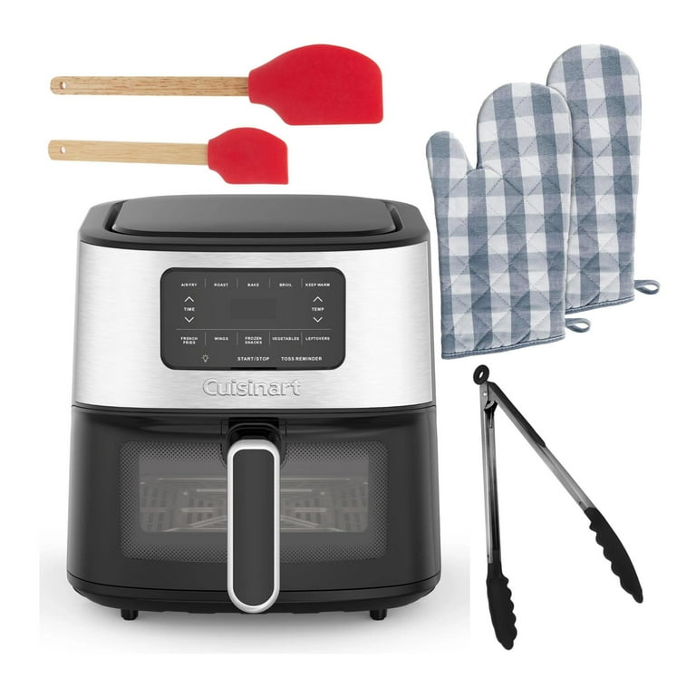 Cuisinart Temperature Control Black Basket Air Fryer Bundle with