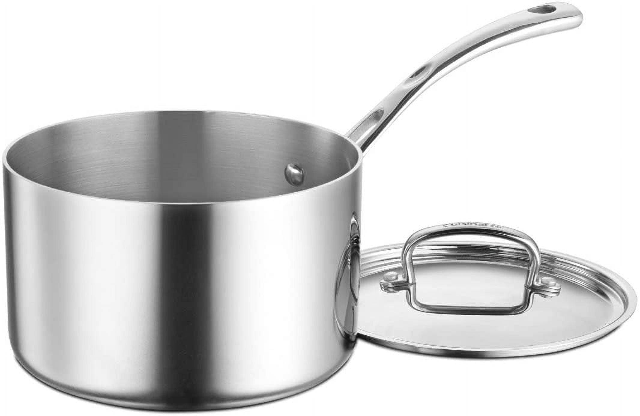 French Classic Tri-Ply Stainless Steel 1-Quart Saucepan with Cover