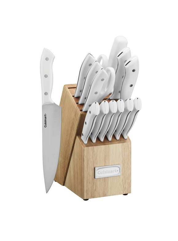 Cuisinart Triple Rivet 15-Piece Knife Set with Block, C77WTR-15PW