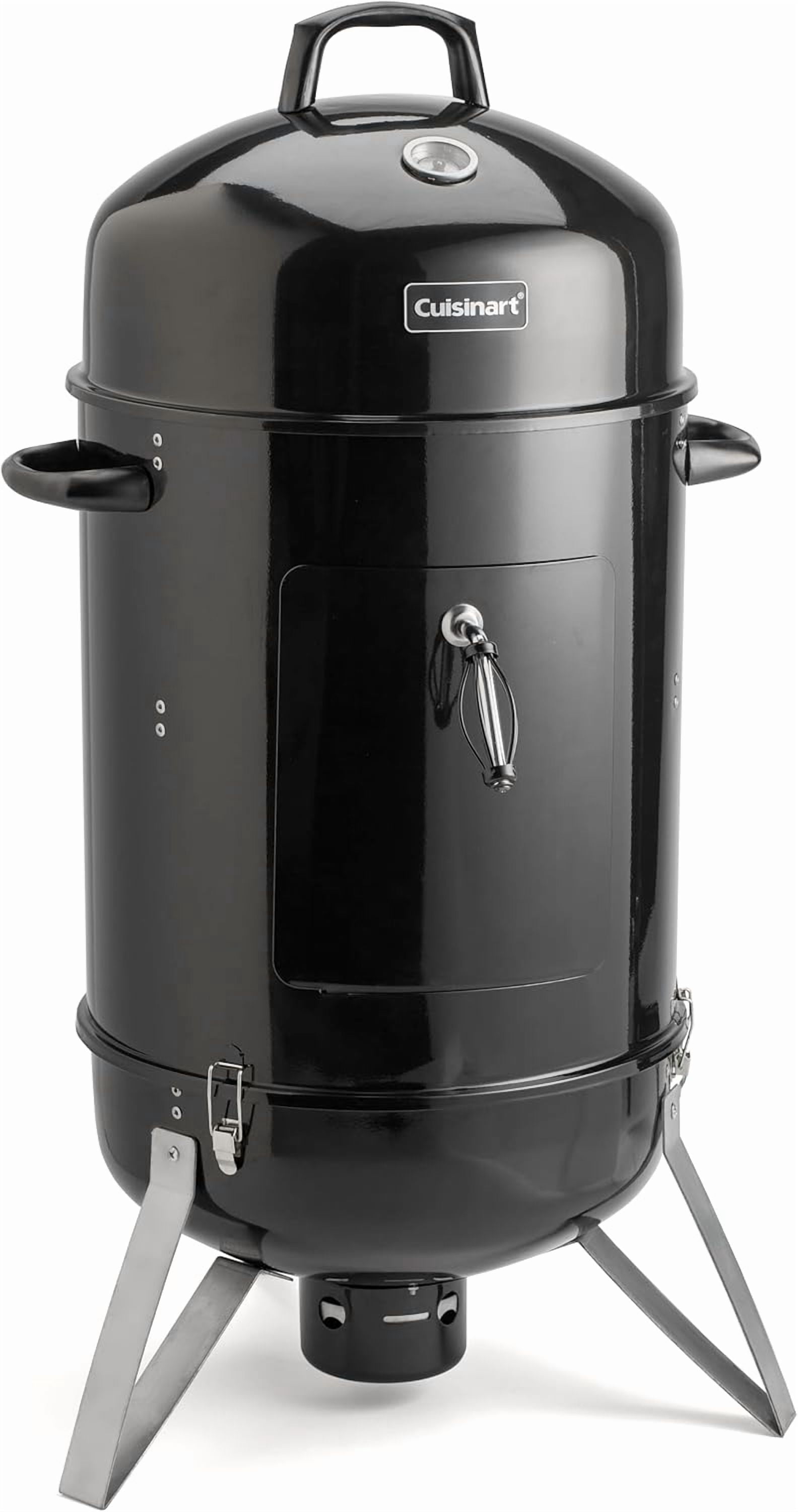 Cuisinart Charcoal Vertical Food Smoker with Integrated Thermometer, Water Bowl, Dual Vents, Chrome Plated Grates