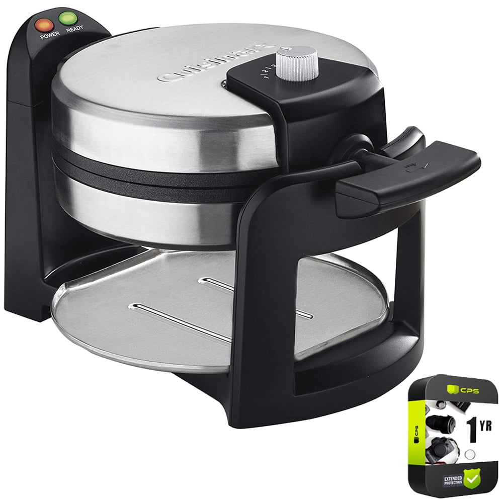 Cuisinart WAFF30 Round Flip Belgian Waffle Maker Black/Stainless