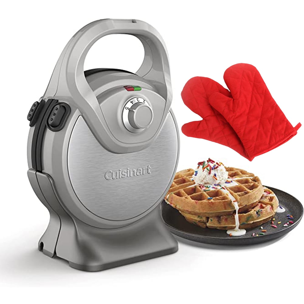 Cuisinart WAFRP10 Double Belgian Waffle Maker Round Bundle with Deco