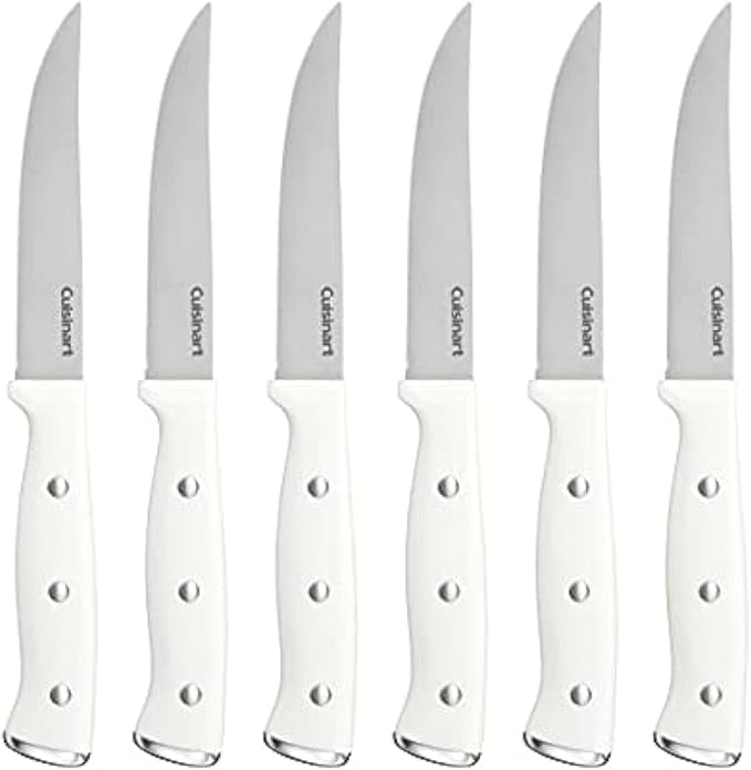 Cuisinart 6 Piece Steak Knife White Triple Rivet Set C77WTR-6PSK