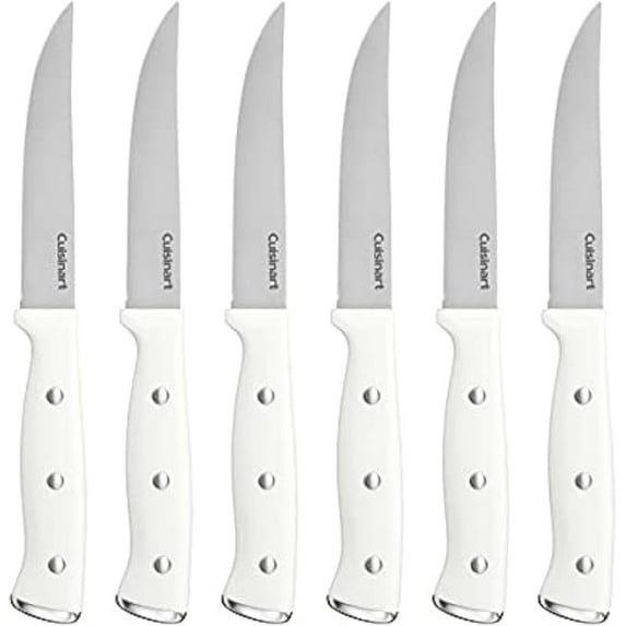 Cuisinart C77WTR-6PSK White Triple Rivet Steak Knife Set, 6 pc