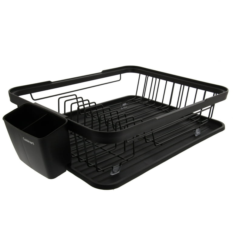 Cuisinart Wire Dish Drying Rack and Tray Set with Utensil Caddy and  Draining Board – Matte Black