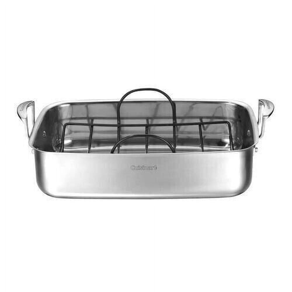 Cuisinart classic stainless steelholds 20 lbs turkey.15'' roasting pan