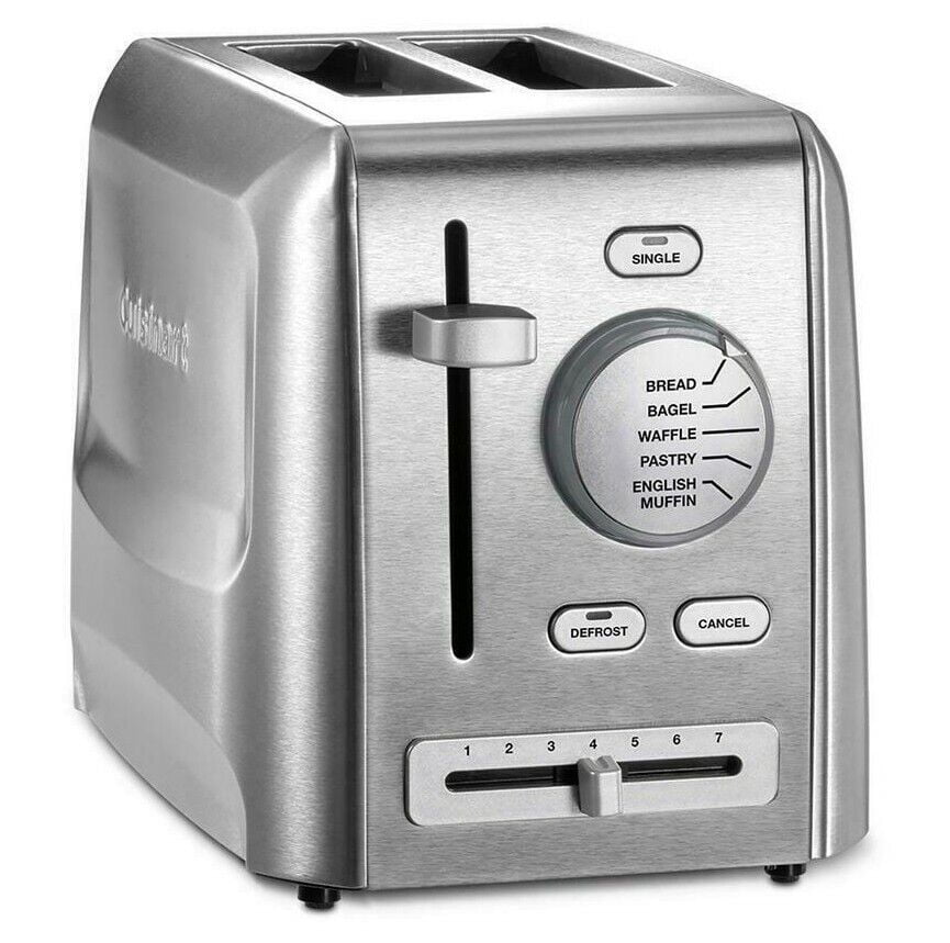 Stainless Steel 2-Slice Toaster with Wide Slots and Crumb Tray