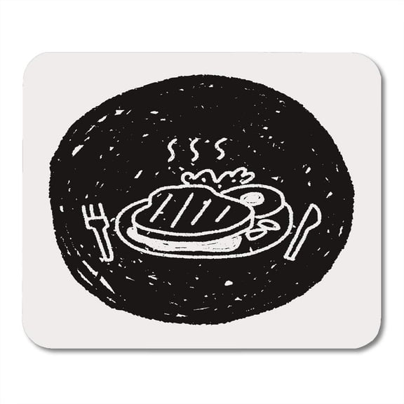 Cuisine Barbecue Doodle Steak BBQ Beef Birthday Cooked Creative Delicious Mousepad Mouse Pad Mouse Mat 9x10 inch