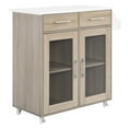 thumbnail image 1 of Modway Wood Cuisine Kitchen Cart with Full-Glide Drawers in Oak/White, 1 of 3