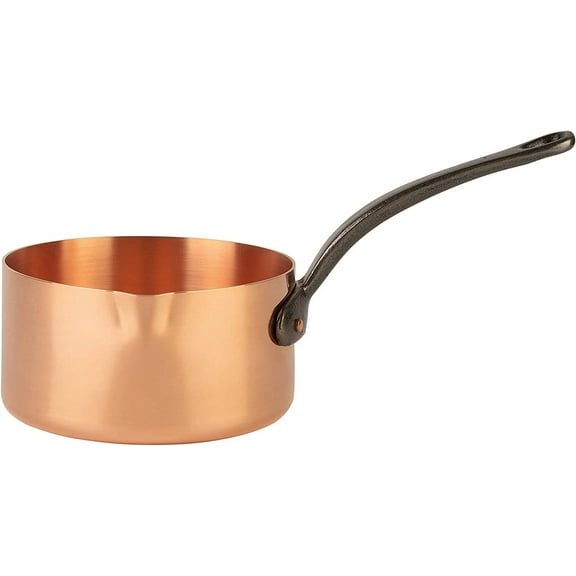 Cuisine Romefort | pure copper saucepan with pouring spout 1,5 qt | ideal for sweets or sauces, sugar pot, casserolle