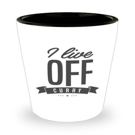 Cuisine Shot Glass, I Live Off Curry, Flavorful Gift, Mini Glassware, 1.5oz Cup