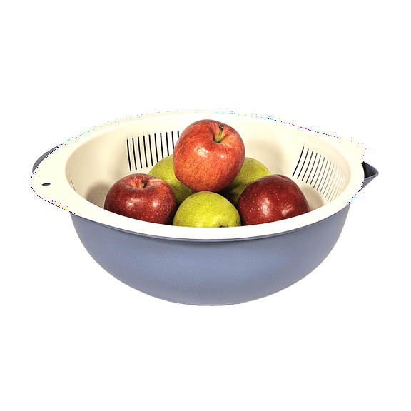 6 QT Bowl & Strainer Set - Blue