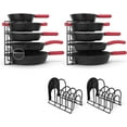thumbnail image 1 of Cuisinel 5-Tier Pan Rack Silicone Coated Cookware Organizer for Cast Iron Skillets & Pots, 12.2" Black 2-Pack, 1 of 7
