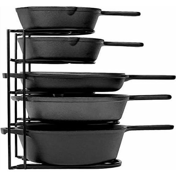 Cuisinel 5-Tier Rack Pan Organizer Space Saving Kitchen Storage for Pots, Skillets, Griddles, 12"
