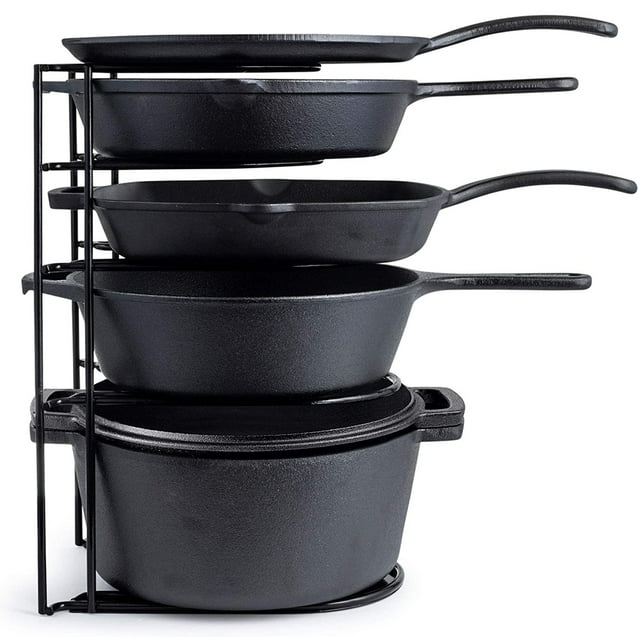 Cuisinel Cookware Shelf Stand - 5-Tier Stacker Pan Organizer for ...