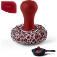 thumbnail image 1 of Cuisinel Cast Iron Chainmail Scrubber with Pan Scraper, Skillet Cleaner Kit, Red, 1 of 8