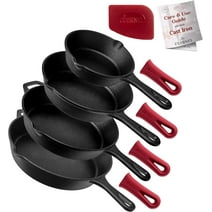 Cuisinel Cast Iron Skillet Set of 4 Kitchen Cookware Pre-Seasoned 6” 8” 10” 12"