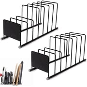 Cuisinel Lid & Dish Kitchen Rack Organizer 7-Tier Pan Organizer, Matte Black 2-Pack