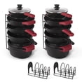 thumbnail image 1 of Cuisinel Pots and Pans Organizer 15" Heavy Duty Skillet Rack 2-Tier Pot Rack & Cooking Utensil Bar, 1 of 6