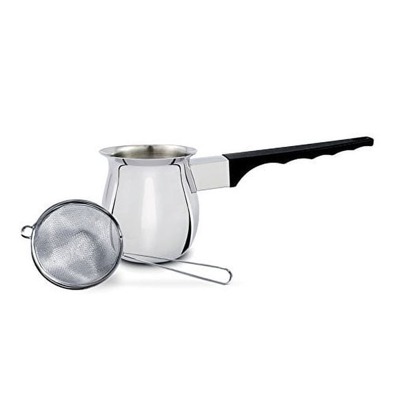 Cuisinox Cezve Turkish Stovetop Chai Masala Pot and Mesh Strainer Set