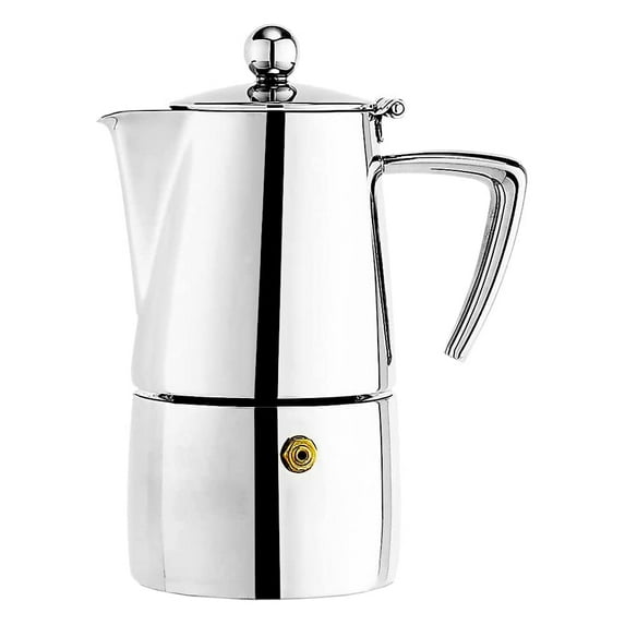 Cuisinox Milano Stainless Steel Stovetop Moka Pot Espresso Coffee Maker, 6 Cup